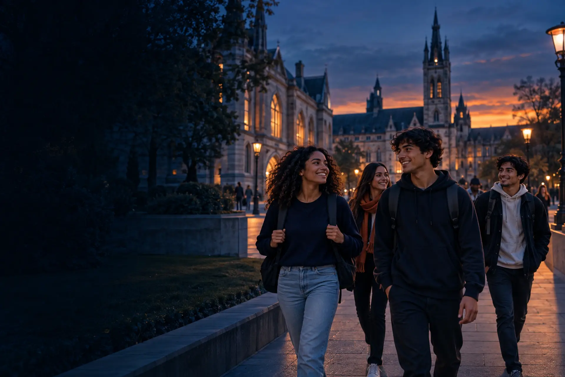 Estudantes brasileiros em campus na Europa